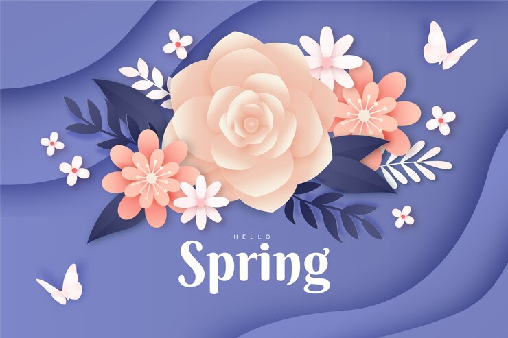 Vector gratuito fondo de primavera estilo papel