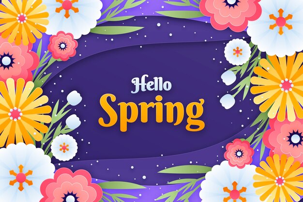 Fondo de primavera de estilo de papel
