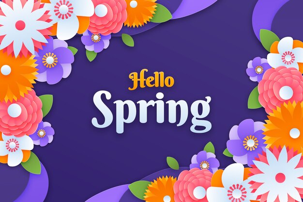 Fondo de primavera de estilo de papel