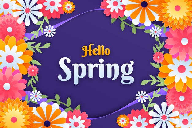 Fondo de primavera de estilo de papel