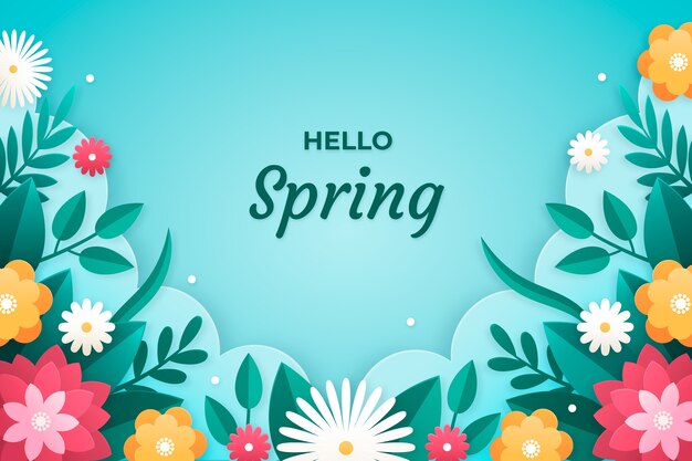 Fondo de primavera estilo papel