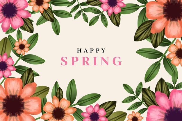 Fondo de primavera floral acuarela