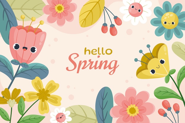 Fondo primavera floral plano