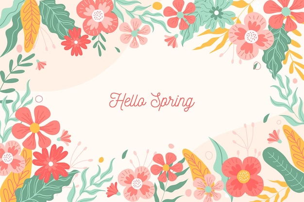 Vector gratuito fondo de primavera con flores