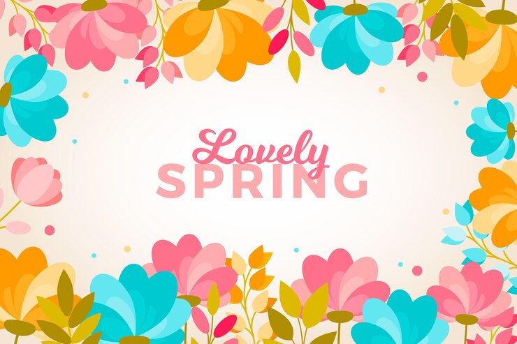 Vector gratuito fondo de primavera hermosa plana