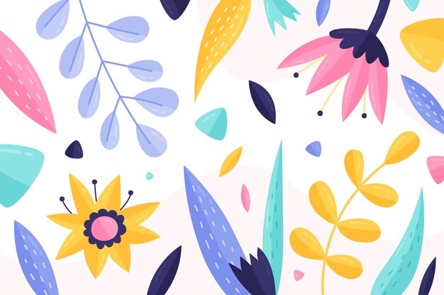 Fondo de primavera con hojas coloridas