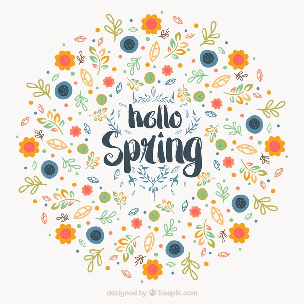 Fondo de primavera con lettering