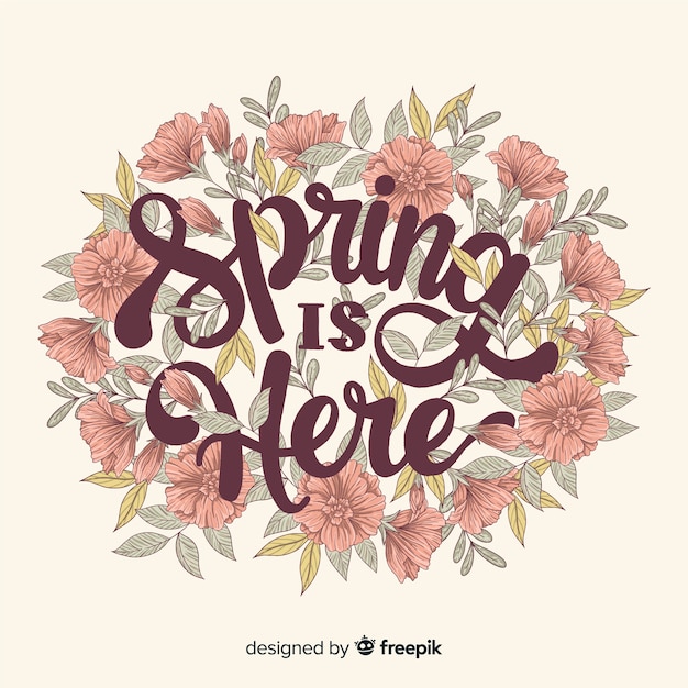 Vector gratuito fondo primavera marco floral dibujado a mano