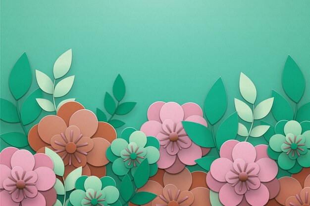Fondo de primavera en papel colorido estilo