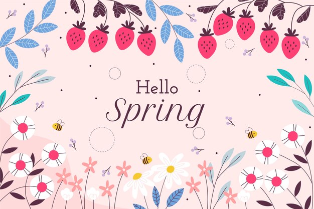 Fondo de primavera plana