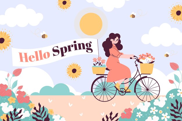 Fondo de primavera plana