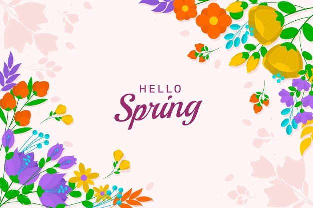 Fondo de primavera plana