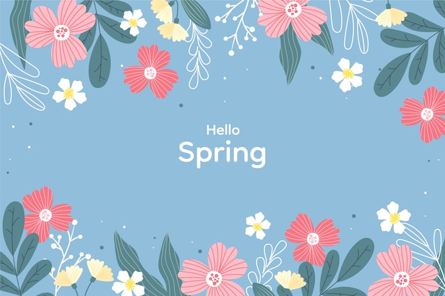 Fondo de primavera plana