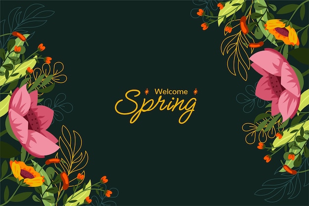 Vector gratuito fondo de primavera plana