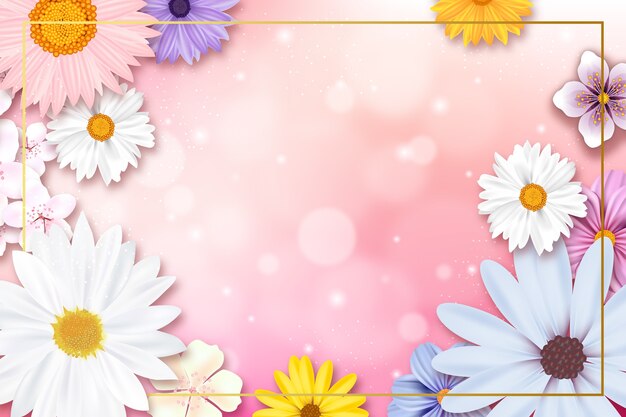 Fondo de primavera realista con espacio de copia