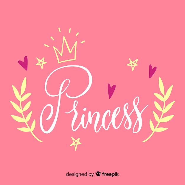 Vector gratuito fondo princesa caligráfico