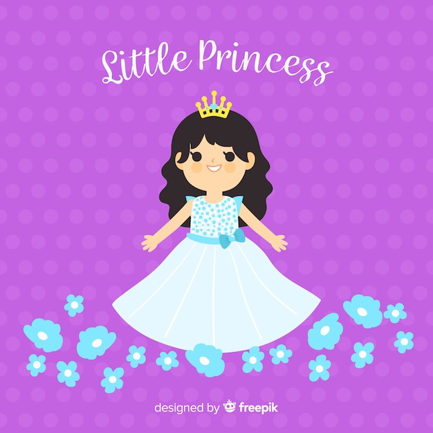 Vector gratuito fondo princesa dibujada a mano