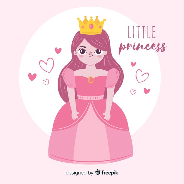 Fondo princesa dibujada a mano