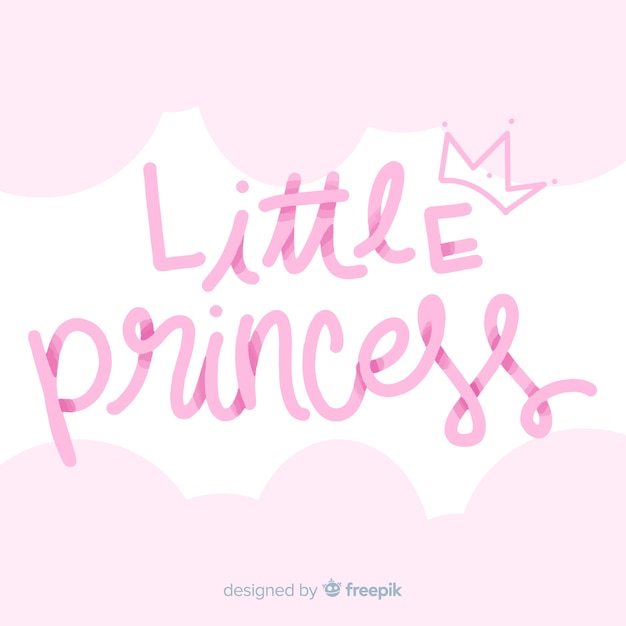 Vector gratuito fondo princesa lettering degradado