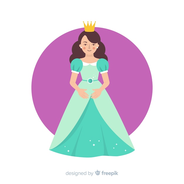 Vector gratuito fondo princesa plana