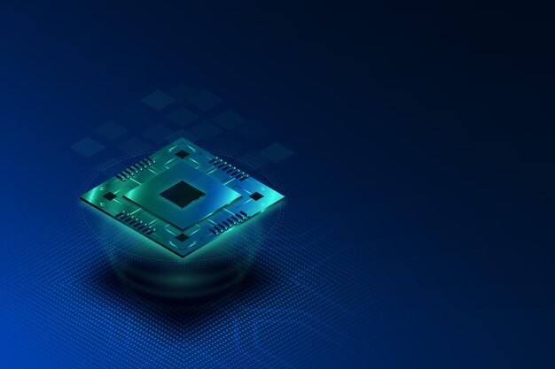 Fondo de procesador de microchip de estilo realista
