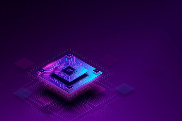 El fondo del procesador de microchip de gradiente