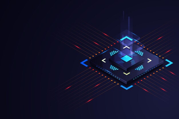 Fondo de procesador de microchip realista