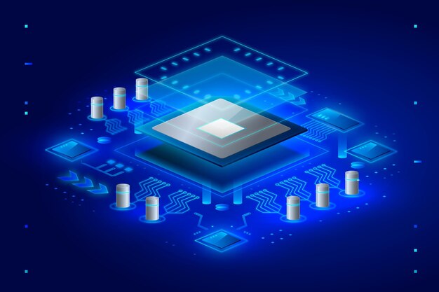 Fondo de procesador de microchip realista