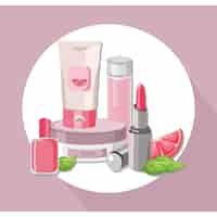 Vector gratuito fondo con productos cosméticos