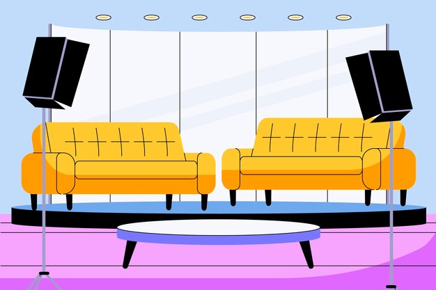 Fondo de programa de entrevistas dibujado a mano