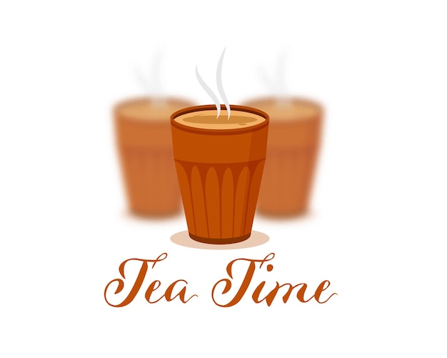 el fondo promocional del chai o el tea kullad indio