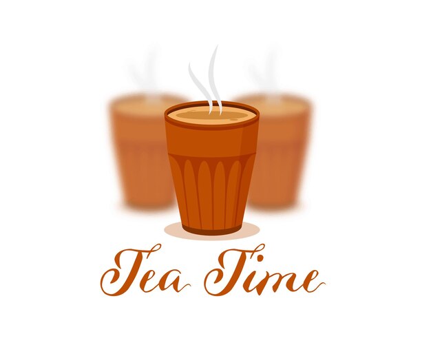 el fondo promocional del chai o el tea kullad indio