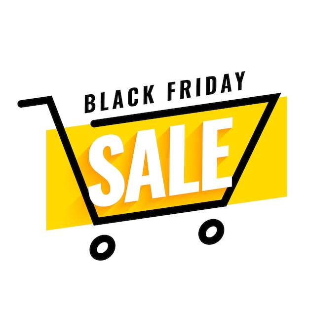 Fondo promocional de venta de viernes negro con diseño de carrito de compras