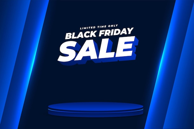 Fondo promocional de venta de viernes negro de estilo 3D con vector de podio vacío