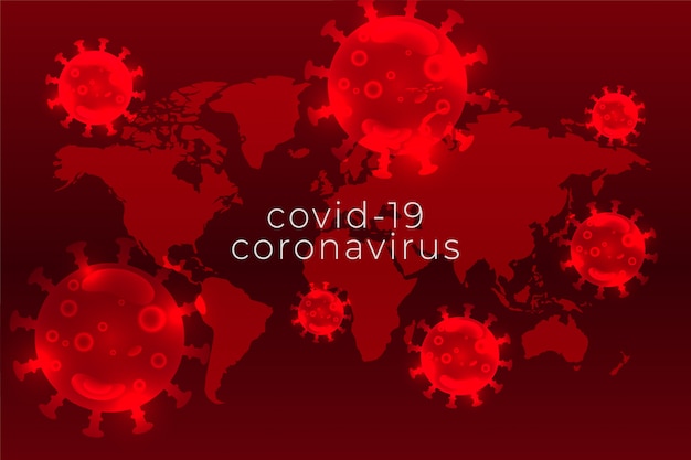 Fondo de propagación de pandemia de coronavirus en tonos rojos