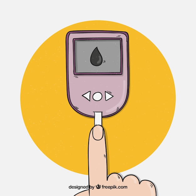 Vector gratuito fondo de prueba de sangre de diabetes