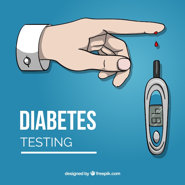 Vector gratuito fondo de prueba de sangre de diabetes