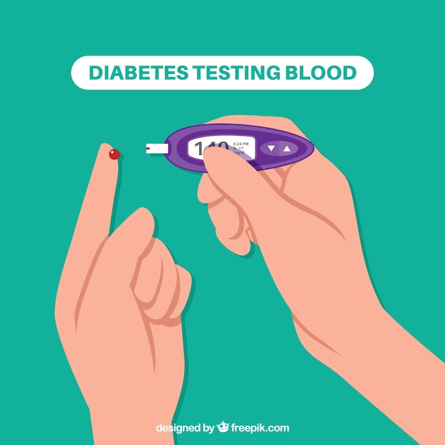 Vector gratuito fondo de prueba de sangre de diabetes