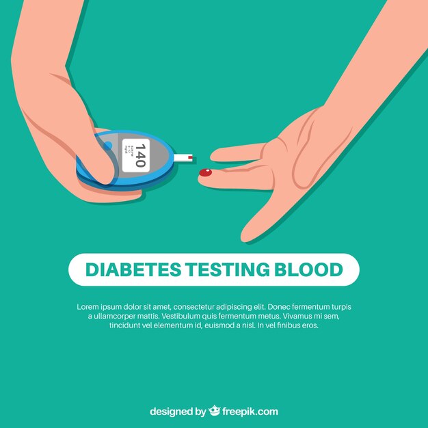 Fondo de prueba de sangre de diabetes 