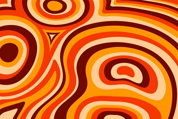 El fondo psicodélico colorido y groovy dibujado a mano