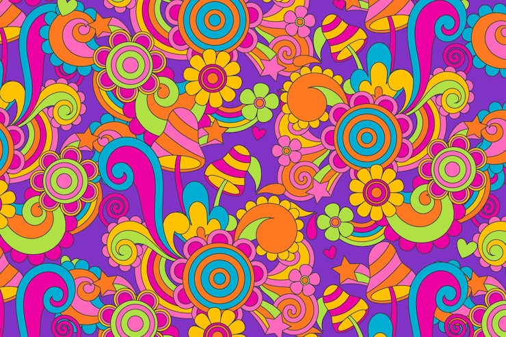 Vector gratuito el fondo psicodélico y groovy