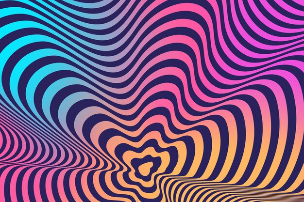 Fondo psicodélico de la ilusión óptica