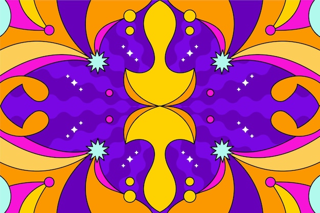 Fondo psicodélico maravilloso dibujado a mano