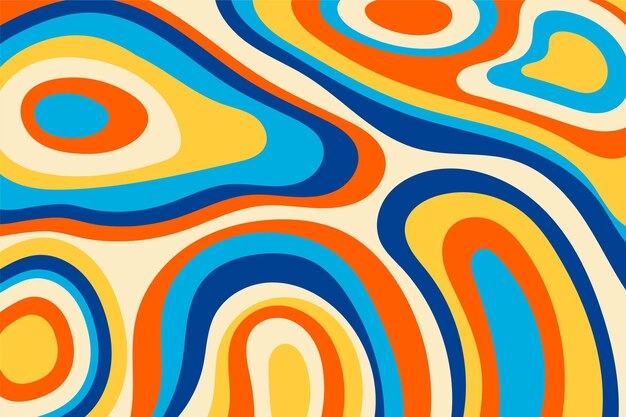 Fondo psicodélico maravilloso plano dibujado a mano