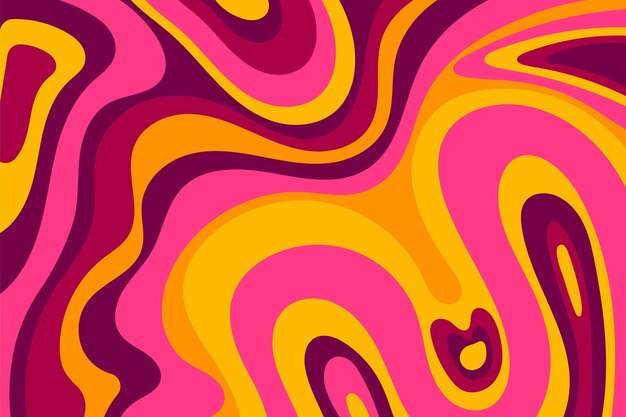 Fondo psicodélico maravilloso plano dibujado a mano