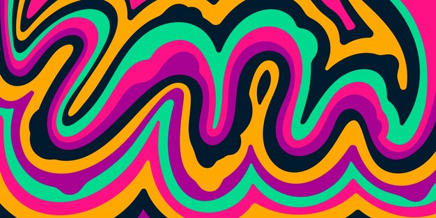 Fondo psicodélico maravilloso plano dibujado a mano