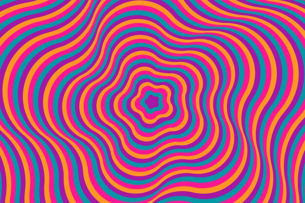 Fondo psicodélico maravilloso plano dibujado a mano