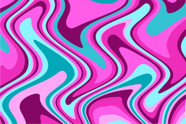 Vector gratuito fondo psicodélico maravilloso plano dibujado a mano