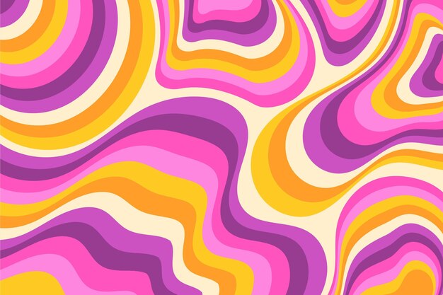 Fondo psicodélico maravilloso plano dibujado a mano