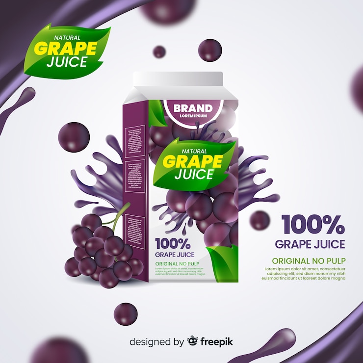 Vector gratuito fondo de publicidad realista de jugo natural